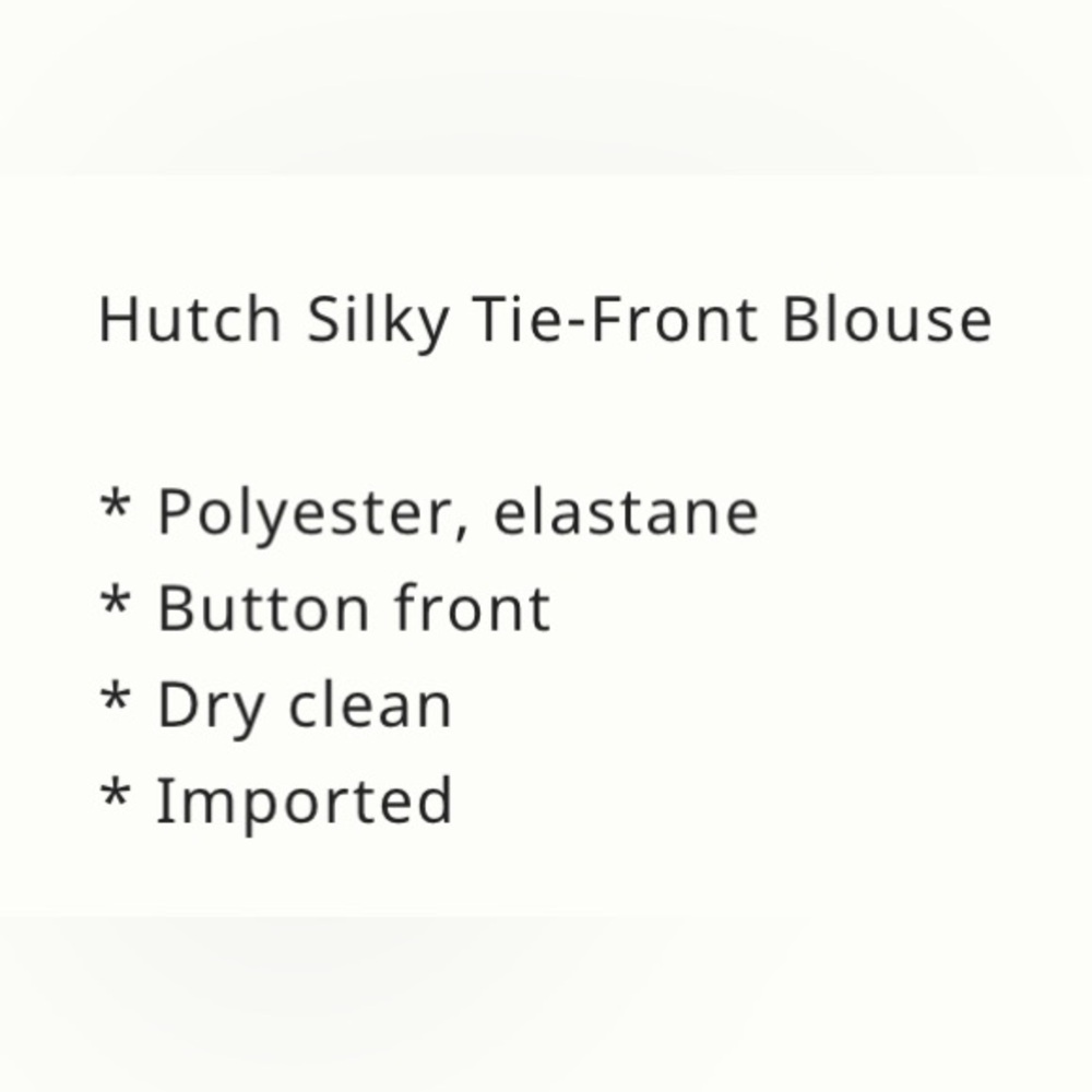 Anthropology Hutch Silky Tie Front Blouse - Picture 8 of 8